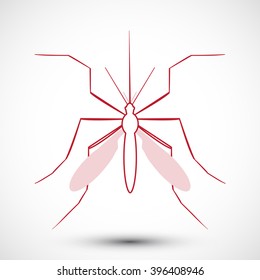 Mosquito icon. Ideal for web design, educational, informational, or related health advisory projects. Isolated editable vector on background.