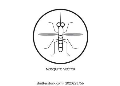 Icono de mosquito aislado en el fondo blanco. Los mosquitos portan muchas enfermedades como la fiebre del dengue, la enfermedad de zika, los enchaphalitis y otras.