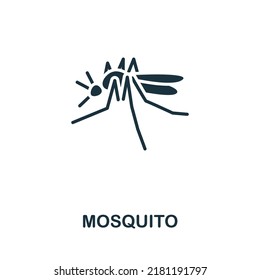 Mosquito Icon. Monochrome Simple Line Outdoor Recreation Icon For Templates, Web Design And Infographics