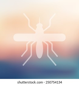 mosquito icon on blurred background