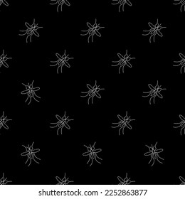 Mosquito Icon Seamless Pattern, Mosquitos Insect Icon Vector Art Illustration