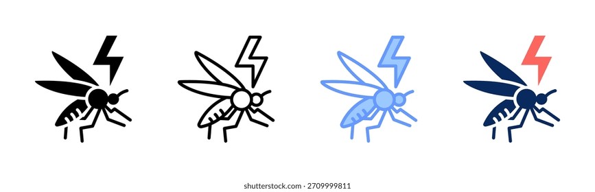 Mosquito icon set multiple style collection