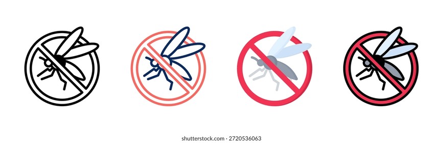 Mosquito icon set multiple style collection
