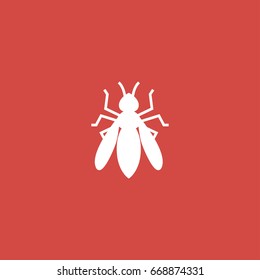 mosquito icon. sign design. red background