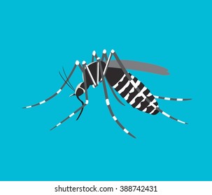 Mosquito icon, spread of zika and dengue virus (Vector Design)