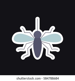 mosquito icon, sticker. vector illustration
