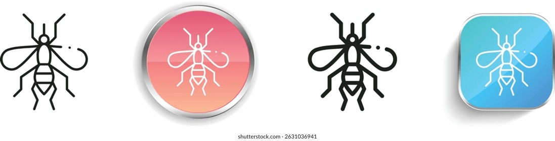 mosquito icon. Thin Linear, Regular and Button Style Design Isolated On White Background