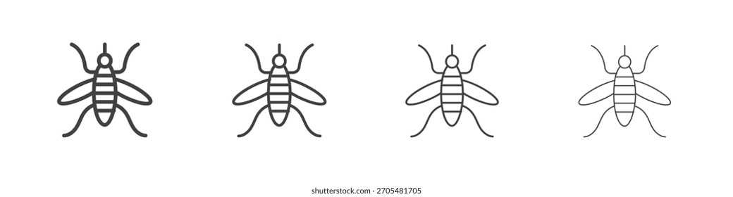 Icono de mosquito Vector colección, ilustración logo Plantilla en línea delgada de moda editable estilo de trazos.