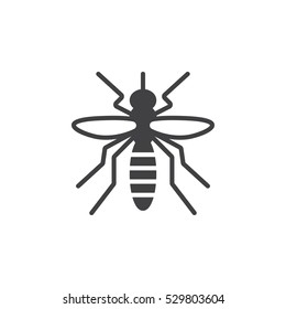 Mosquito icon vector, filled flat sign, solid pictogram isolated on white. Symbol, logo illustration