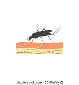 plantilla de diseño de ilustración de vector de icono de mosquito
