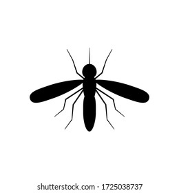Ilustración vectorial de ícono de mosquito aislada en blanco.