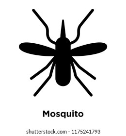 Mosquito icon vector isolated on white background, logo concept of Mosquito sign on transparent background, filled black symbol