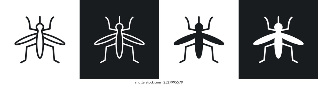 Mosquito icon vector icon set black filled and outlined style.