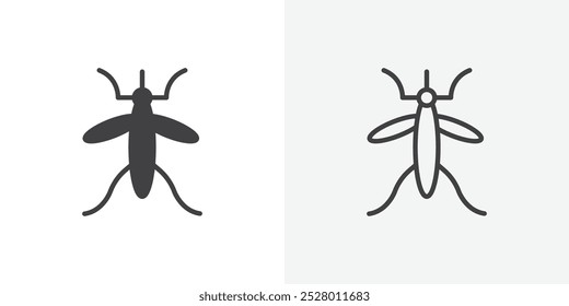 Mosquito icon vector icon set in black and white color.