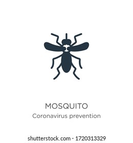 Vector de icono del mosquito. Icono de mosquito plano de moda de la colección Coronavirus Prevention aislado en fondo blanco. La ilustración vectorial se puede utilizar para diseño gráfico web y móvil, logotipo, eps10