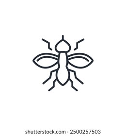 Icono de mosquito. Vector. Trazo editable. signo de estilo lineal para uso Diseño web, logotipo. Ilustración de símbolo.