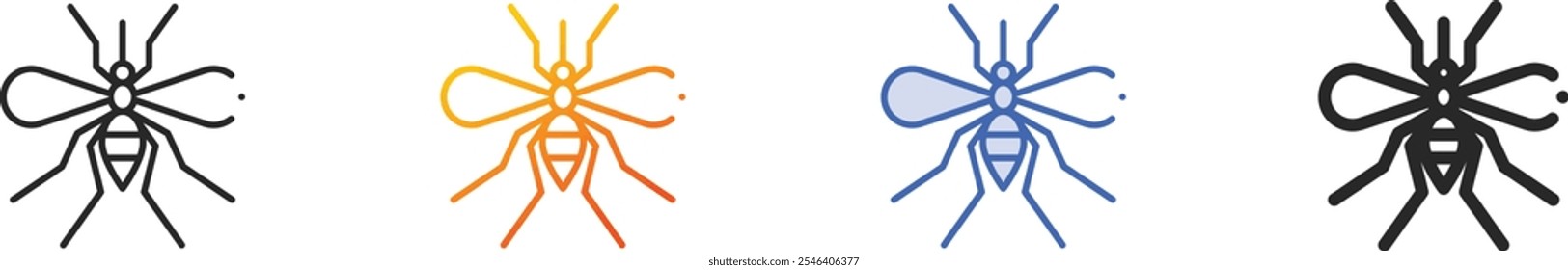 mosquito icon.Thin Linear, Gradient, Blue Stroke and bold Style Design Isolated On White Background