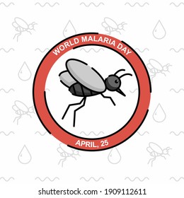 Plantilla de ilustración de mosquitos. Fácil de editar con archivo vectorial. Puede usar para su contenido creativo. Especialmente sobre la campaña del Día Mundial de la Malaria en abril.