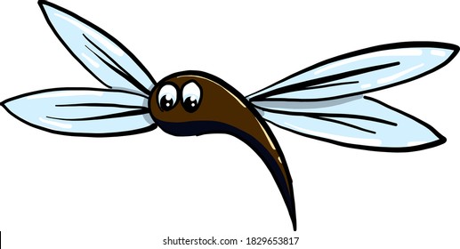 Mosquito, illustration, vector on white background