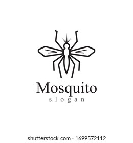 Mosquito insect animal logo vector illustration template