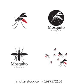 Mosquito insect animal logo vector illustration template