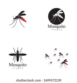 Mosquito insect animal logo vector illustration template