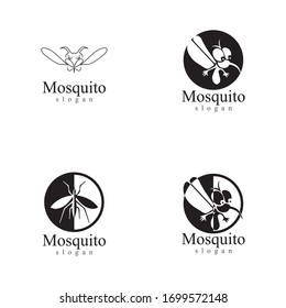 Mosquito insect animal logo vector illustration template