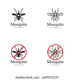Mosquito insect animal logo vector illustration template