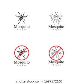 Plantilla de ilustración vectorial del logotipo de insecto mosquito