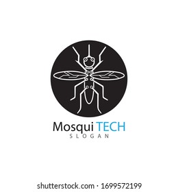 Mosquito insect animal logo vector illustration template