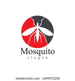 Plantilla de ilustración vectorial del logotipo de insecto mosquito