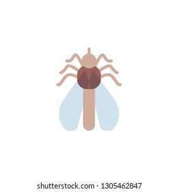 Mosquito insect flat icon, vector sign, colorful pictogram isolated on white. Mosquito pest symbol, logo illustration. Flat style design