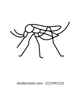 vector de icono de la línea de insecto de mosquito. señal de insecto de mosquito. símbolo de contorno aislado ilustración negra