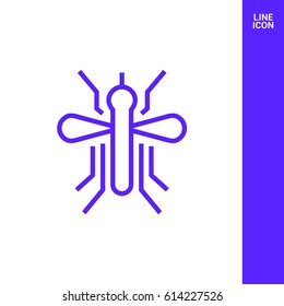 mosquito insect line vector icon