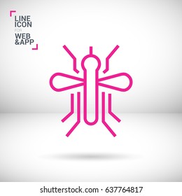 mosquito insect line vector icon