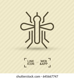 mosquito insect line vector icon