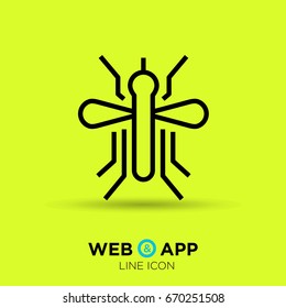 mosquito insect line vector icon