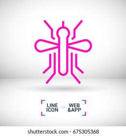mosquito insect line vector icon