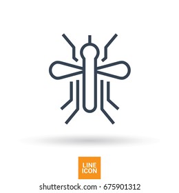 mosquito insect line vector icon