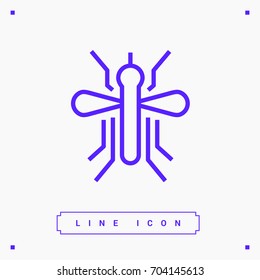 mosquito insect line vector icon