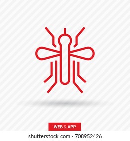 mosquito insect line vector icon