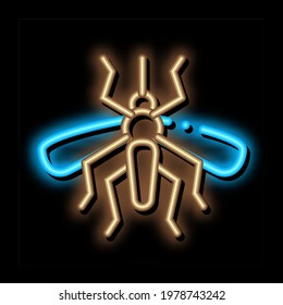 Mosquito Insect neon light sign vector. Glowing bright icon Mosquito Insect sign. transparent symbol illustration