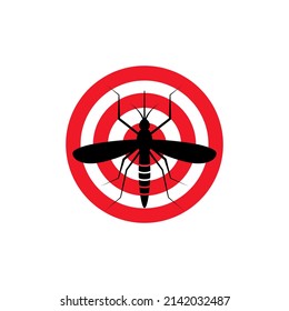 Mosquito insect repellent zika vector logo. Mosquito target aim icon repellent