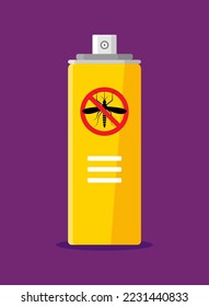 Mosquito insect reppelent bottle icon. Bug and mosquito reppelent spray aerosol prevention.