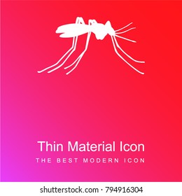 Mosquito insect side view red and pink gradient material white icon minimal design