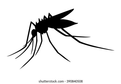 Mosquito insect silhouette flat vector icon for apps and websites
