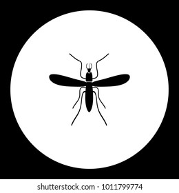 mosquito insect simple black and green icon eps10