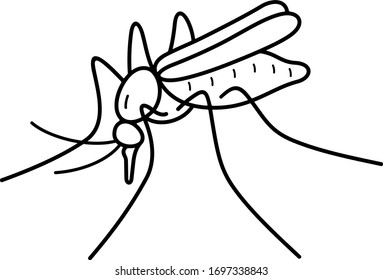 Mosquito Insect. Vector Outline Icon.