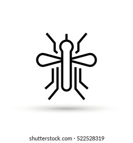 mosquito isolated minimal icon. mosquito graph line vector icon for websites and mobile minimalistic flat design.