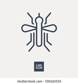 mosquito isolated minimal icon. insect graph line vector icon for websites and mobile minimalistic flat design.